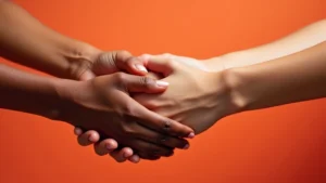 Hablar de sexo con naturalidad: Imagen conceptual de manos entrelazadas que representan la comunicación íntima y la conexión en la pareja. Descubre cómo mejorar tu vida sexual y la confianza con tu pareja en Maskeamor.