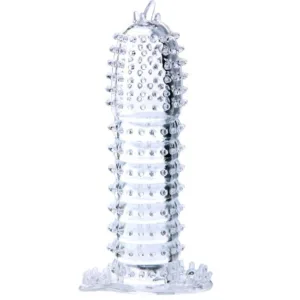 FUNDA PARA PENE CON PUNTOS ESTIMULANTES TRANSPARENTE 14 CM