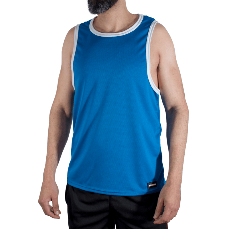 MACHO - CMV002 CAMISETA GYM AZUL S/M